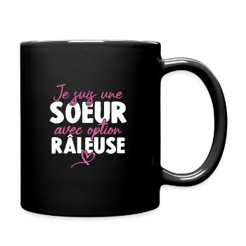 Je suis une soeur avec option Râleuse - Mug uni - noir - Droite