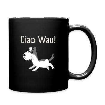 Ciao Wau - Gift for dog lover and animal lover - Full Colour Mug - black - Right