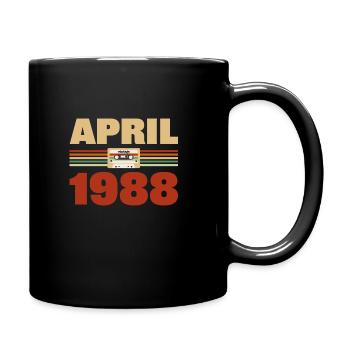 35th birthday April Born 1988 Gift idea - Full Colour Mug - black - Right