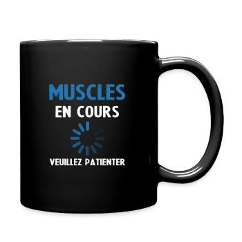 Muscle Building: Ongoing Please Wait - Full Colour Mug - black - Right