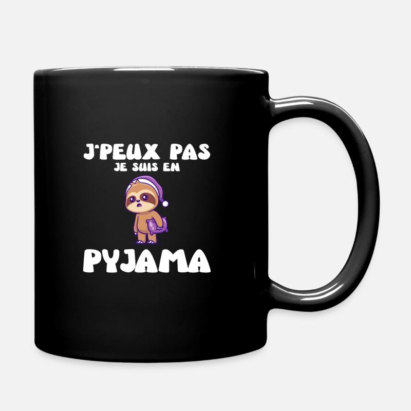 J'Peux Pas Je Suis En Pyjama Avec Paresseux - Mug uni - noir