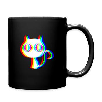 EDM Cat Rave style Glitch - Mug uni - noir - Droite