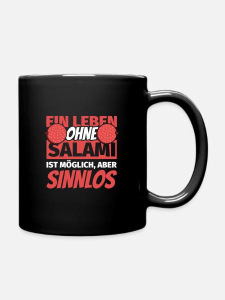 Salami Geschenke lustig Salamiliebhaber - Tasse einfarbig - Schwarz