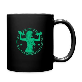 Bodybuilding - Gewichtheben - Fitness - Workout - Tasse einfarbig - Schwarz - Rechts