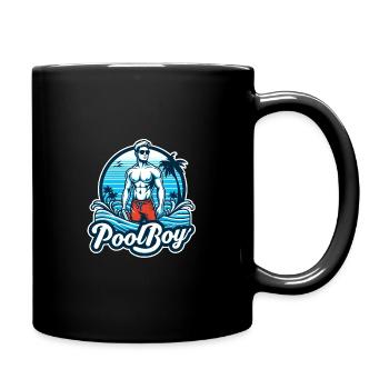 Poolboy , Bademeister , Rettungsschwimmer , Swimmi - Tasse einfarbig - Schwarz - Rechts
