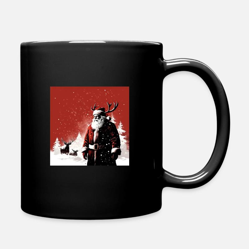 Red & White Santa Design - Tasse einfarbig - Schwarz