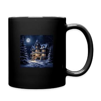 Snowy House Design - Full Colour Mug - black - Right