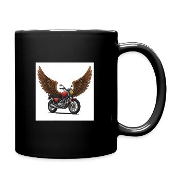 Futuristisches Motorrad mit Flügeln - Tasse einfarbig - Schwarz - Rechts