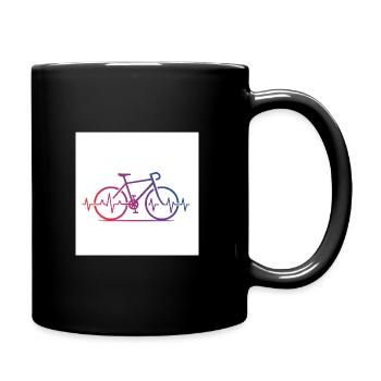 Puls hoch, Reifen runter – Mountainbike pur - Tasse einfarbig - Schwarz - Rechts
