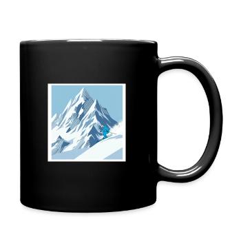 Skifahren: Freiheit auf zwei Brettern - Tasse einfarbig - Schwarz - Rechts