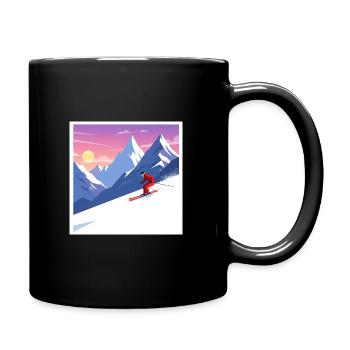 Experience the beauty of the mountains: Skiing - Full Colour Mug - black - Right