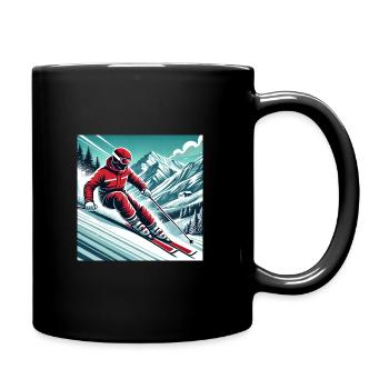 Dynamics and adventure: skiing in the Alps - Full Colour Mug - black - Right
