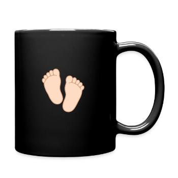süße Babyfüße - Kleine Spuren, große Liebe - Tasse einfarbig - Schwarz - Rechts
