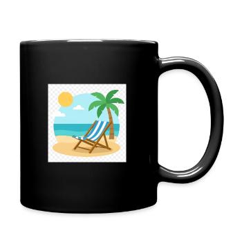 Entspannung pur: Deine Liege wartet am Strand - Tasse einfarbig - Schwarz - Rechts