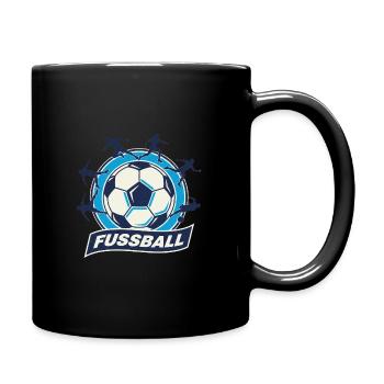 Fussball Kreis Emblem Dynamik - Tasse einfarbig - Schwarz - Rechts
