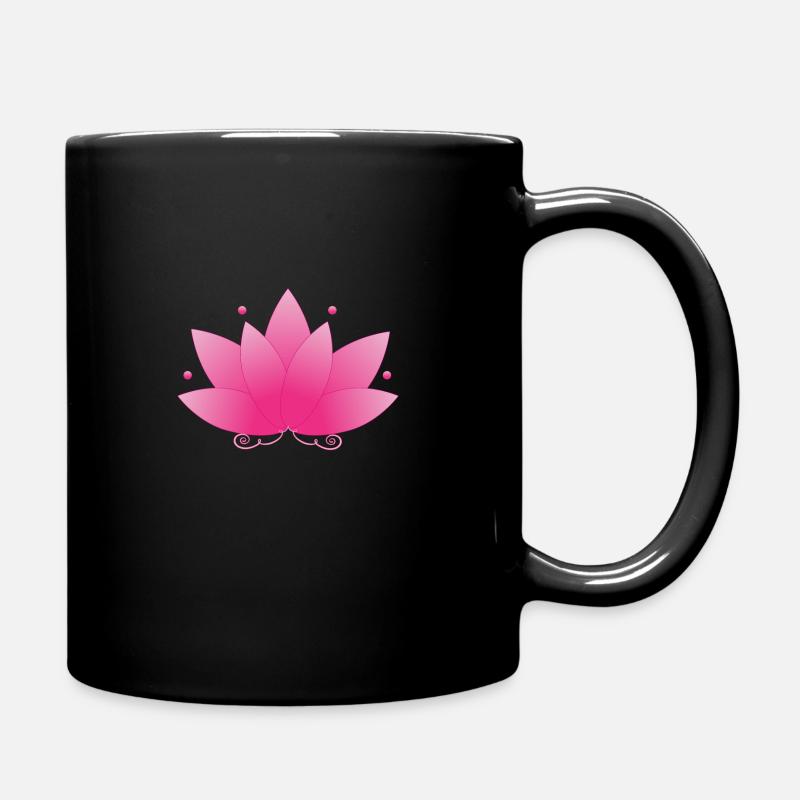 lotus flower - Full Colour Mug - black