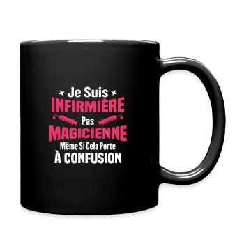 Humour Cadeau Je suis infirmière pas magicienne - Mug uni - noir - Droite