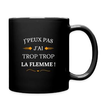 Ich kann nicht, ich bin zu faul - Tasse einfarbig - Schwarz - Rechts