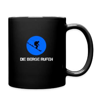 Die Berge rufen - Tasse einfarbig - Schwarz - Rechts