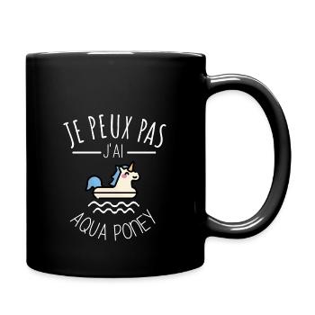 je peux pas j’ai aqua poney humour noël piscine - Mug uni - noir - Droite