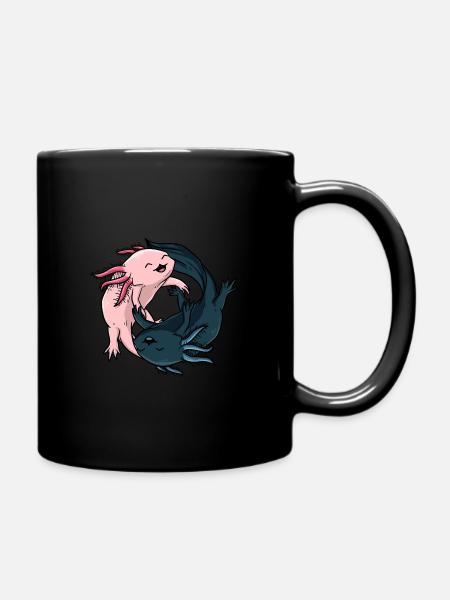 Axolotl Yin Yang Cadeau Cute kawaii japon - Mug uni - noir