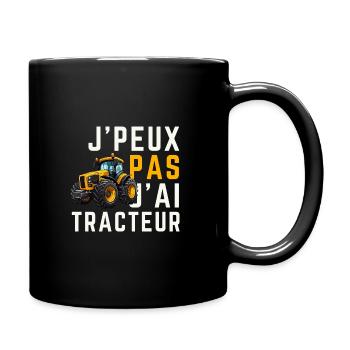 I can't I have Tractor - Full Colour Mug - black - Right