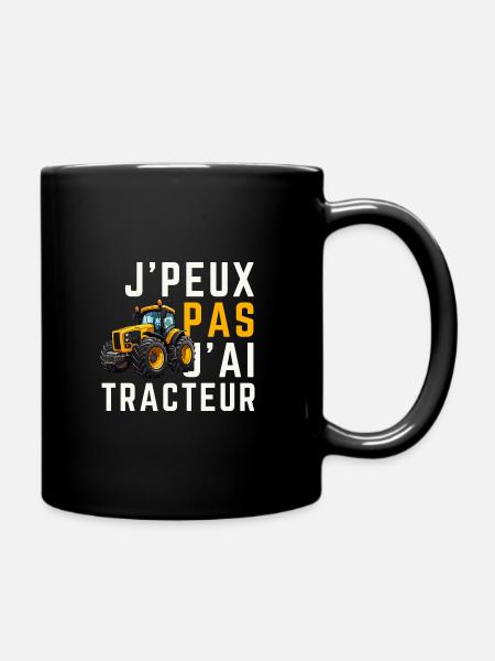 J peux pas j ai Tracteur - Mug uni - noir