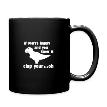 T-Rex Clap Your Hands Dino Tyrannosaurus Rex - Full Colour Mug - black - Right