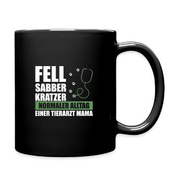 Tierärztin Tiermedizin Fell Sabber Mama Mutter - Tasse einfarbig - Schwarz - Rechts
