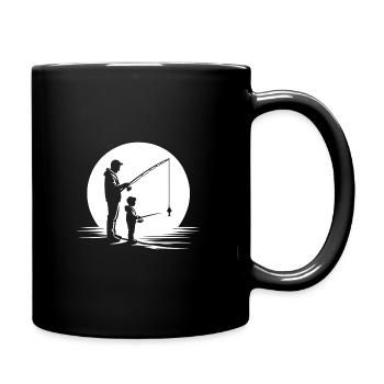 Gemeinsam angeln - Tasse einfarbig - Schwarz - Rechts