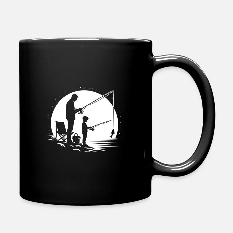 Pêcher avec papa et enfant - Mug uni - noir