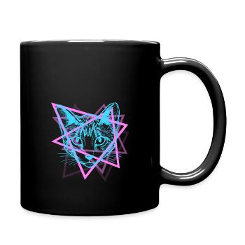 Cadeau psychédélique Rave Cat Abstract Vaporwave - Mug uni - noir - Droite