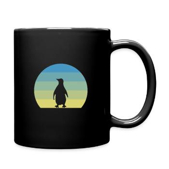 Retro Grün Pinguin - Tasse einfarbig - Schwarz - Rechts