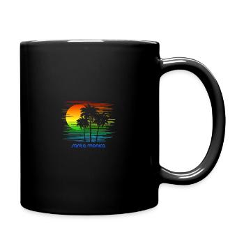Santa Monica California LGBTQ Rainbow Flag Pride - Full Colour Mug - black - Right