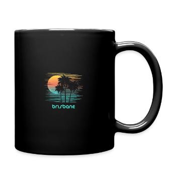 Brisbane Australien Künstlerischer Palmenurlaub - Tasse einfarbig - Schwarz - Rechts