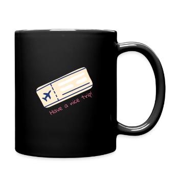 Plane ticket trip - Full Colour Mug - black - Right