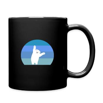 Retro Polar Bear Polar Bear - Full Colour Mug - black - Right