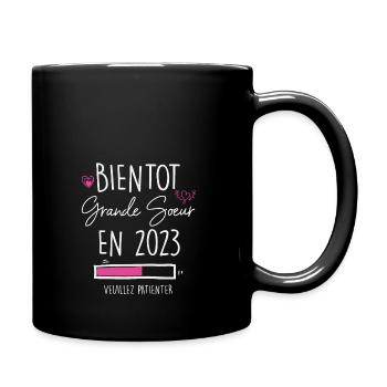 Bientôt grande sœur 2023 - Mug uni - noir - Droite
