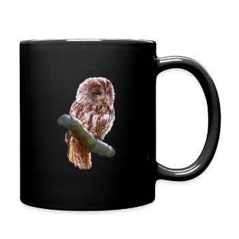 hibou - Mug uni - noir - Droite