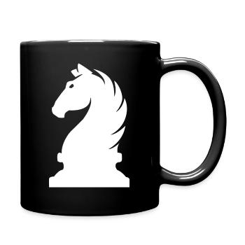 Springer Schach Pferd Schachspieler Geschenk - Tasse einfarbig - Schwarz - Rechts