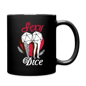 Pen and paper sexy dice - Full Colour Mug - black - Right