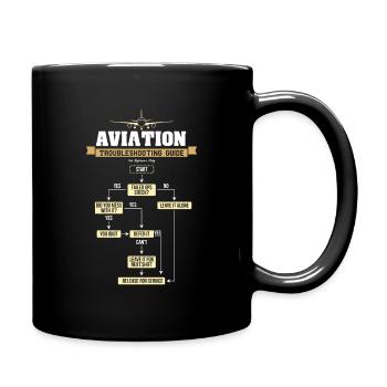 Aviation Troubleshooting Guide Airplane Gift Shirt - Full Colour Mug - black - Right