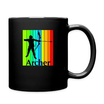 Bogenschütze - Tasse einfarbig - Schwarz - Rechts