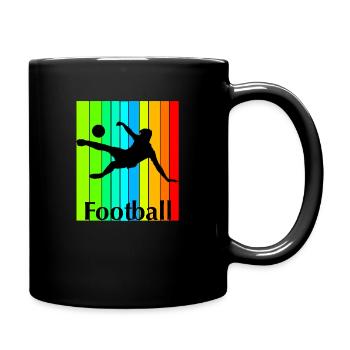 Football Fussball Soccer - Tasse einfarbig - Schwarz - Rechts