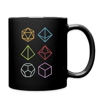 Dice Board Game Dragon Player Gift RPG - Full Colour Mug - black - Right