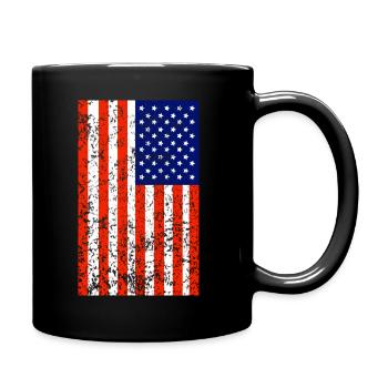 USA flag - Full Colour Mug - black - Right
