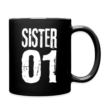 Sister 01 sister 02 sisters girlfriends cool - Full Colour Mug - black - Right