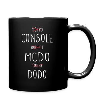 Cadeau drôle geek gamer jeux vidéos malbouffe - Mug uni - noir - Droite