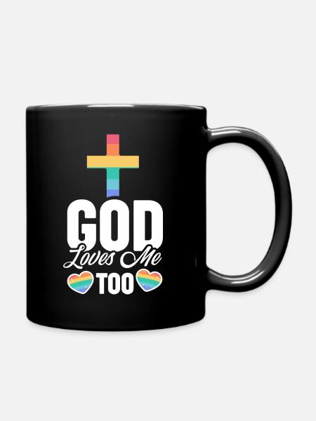 LGBTQ Regenbogen | Gott Glaube Christ Geschenkidee - Tasse einfarbig - Schwarz