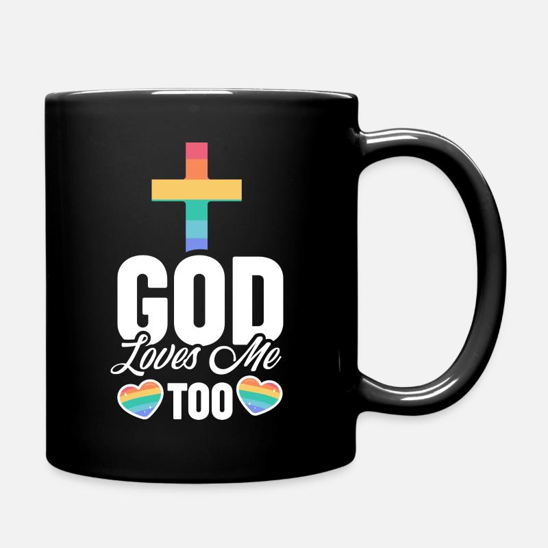LGBTQ Regenbogen | Gott Glaube Christ Geschenkidee - Tasse einfarbig - Schwarz